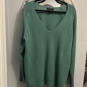 Tahari Teal V-Neck Sweater for Women